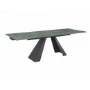 Стол обеденный SIGNAL SALVADORE Ceramic Ossido Verde бирюзовый/черный мат 160-240/90